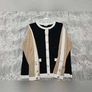 Chic Women's Black and Tan Cardigan